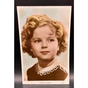 Rare 1930's UK Color Tint Shirley Temple Unused Postcard RPPC Heidi, Hollywood